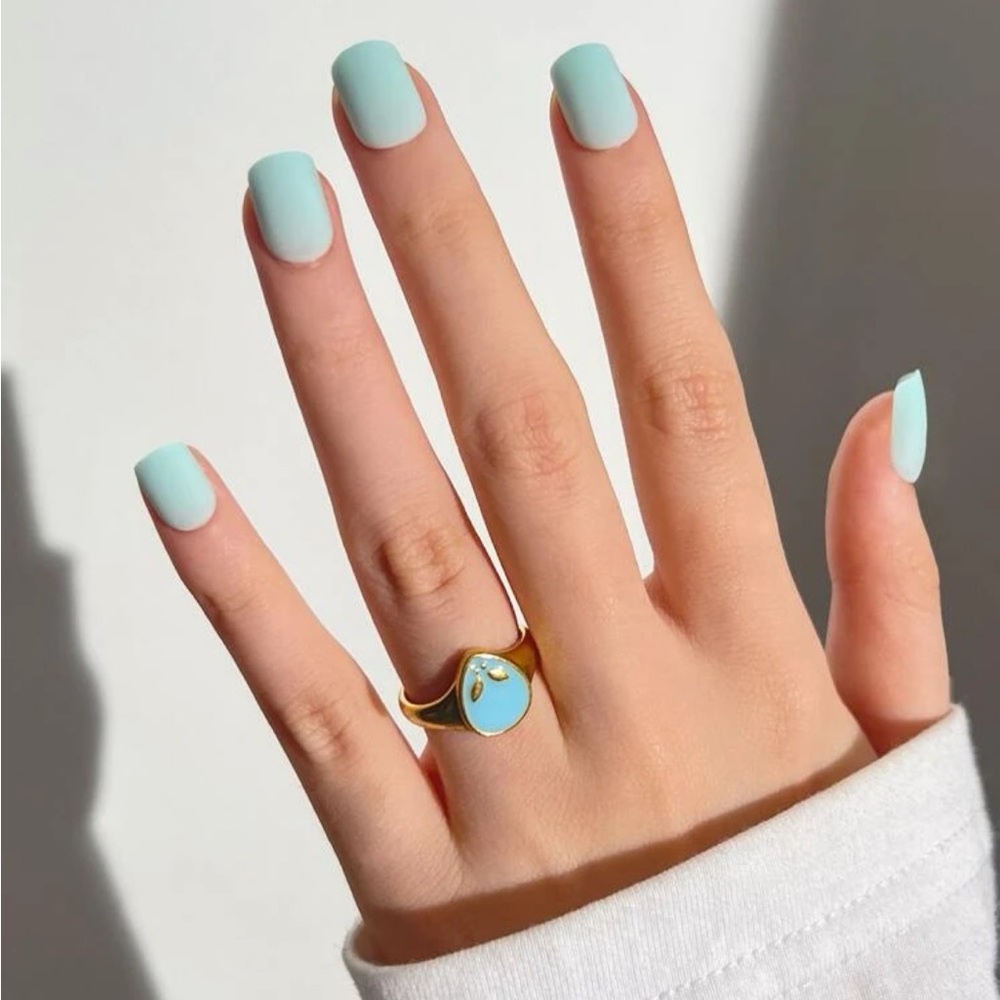Matte Mint Blue Press On Nails 💅🏼 💙✨